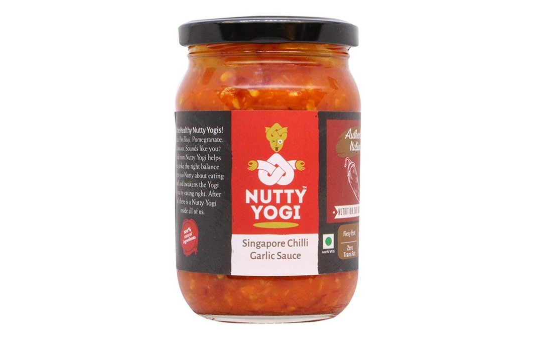 Nutty Yogi Singapore Chilli Garlic Sauce   Glass Jar  200 grams